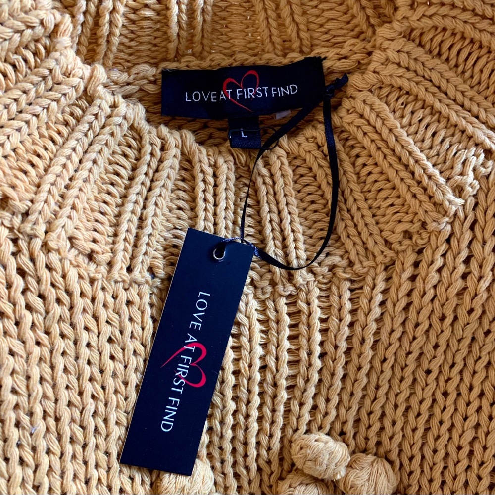 LoveAtFirstFind Yellow Heart Bobble Sweater L - Picture 3 of 8